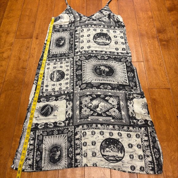 Desmond & Dempsey Women Linen Dress Size XL Midi Spaghetti Strap Tropical Beachy - Picture 11 of 16